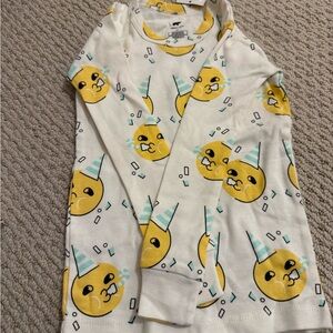 Monica + Andy Pajama Set with Yellow Birthday Emoji Print